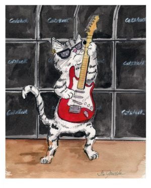 Rocker Cat Art Print