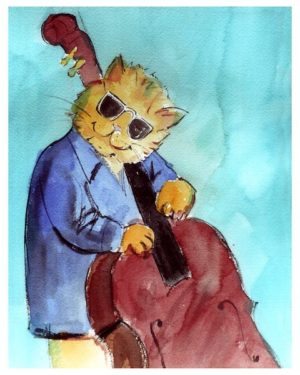 Bass Cat Art Print