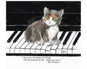 Music And Cats Art Print